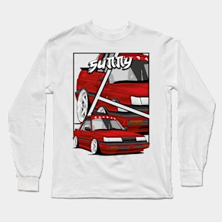 Nissan Sunny B12 Coupe stance static cartoon Long Sleeve T-Shirt